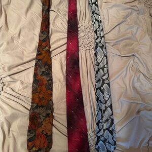 Elegant Floral, Burgundy, and Snake Print Tie Set